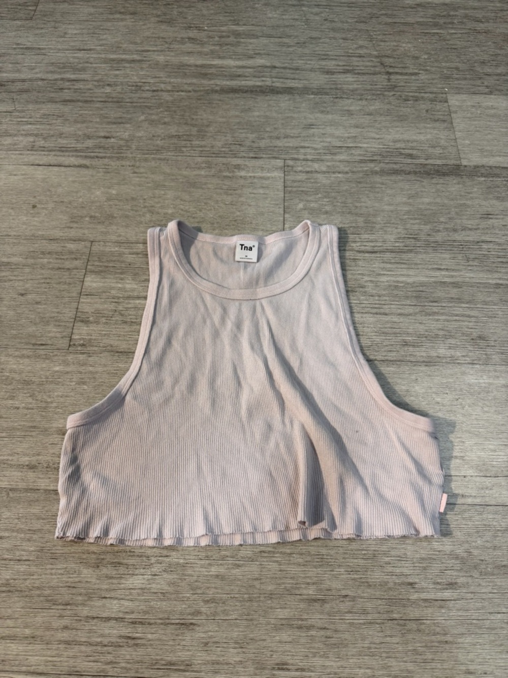 Aritzia Tna Light Pink Cropped Tank Top